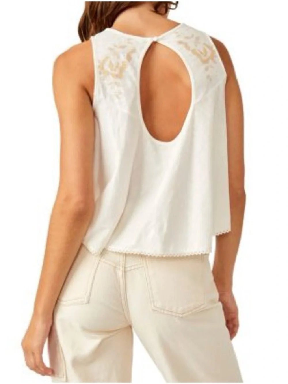 Free People Fun & Flirty Embroidered Top M - Picture 2 of 7